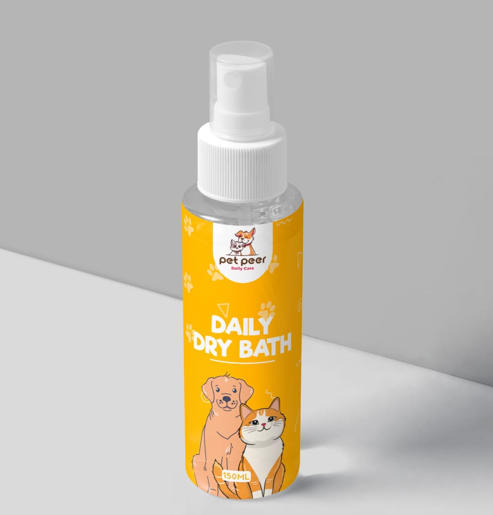 Pet Peer Daily Dry Bath Spray for Dogs & Cats 