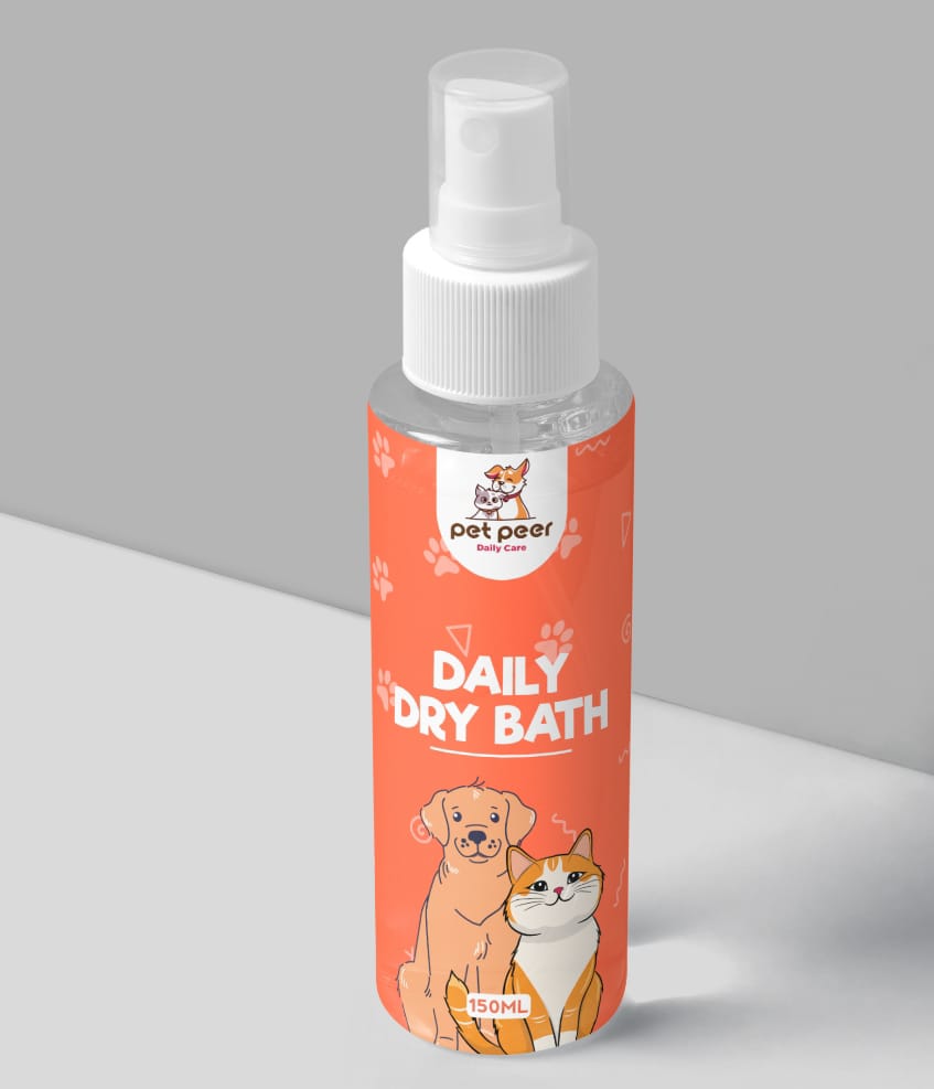 Pet Peer Daily Dry Bath Spray for Dogs & Cats 