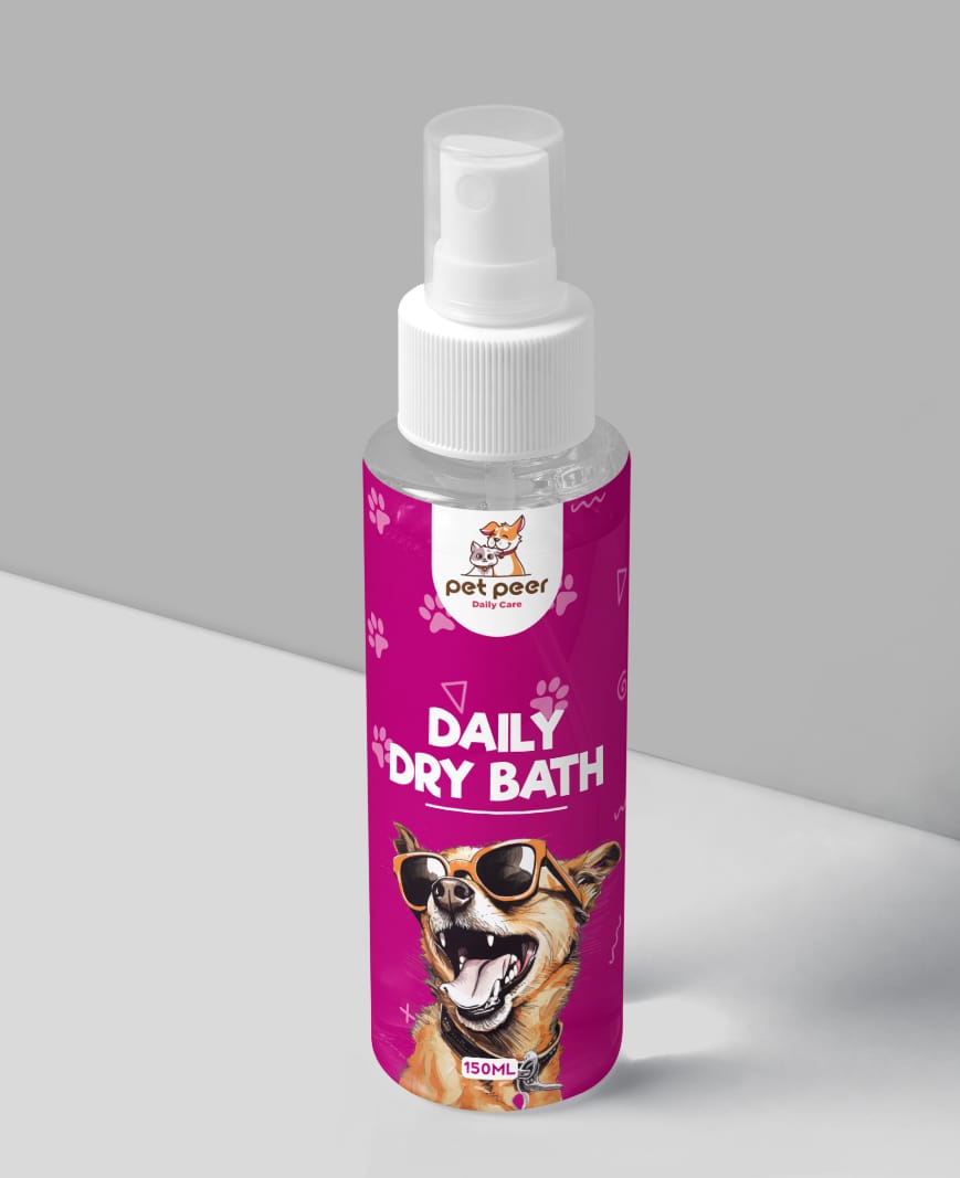 Pet Peer Daily Dry Bath Spray for Dogs & Cats 